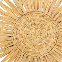 Load image into Gallery viewer, Set Of 3 Handwoven Natural Fiber Wall Décor – Natural Boho Circular Design - Starburst Spoke
