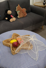 Load image into Gallery viewer, Handwoven Water Hyacinth Star Tray with Mesh Food Cover
