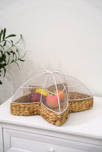 Load image into Gallery viewer, Handwoven Water Hyacinth Star Tray with Mesh Food Cover
