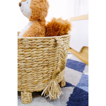 Load image into Gallery viewer, Handwoven Elephant Basket – Natural Animal-shaped Storage Bin With Trunk &amp; Tail Accents
