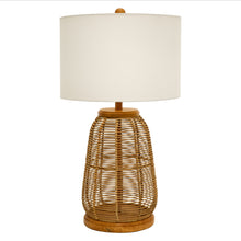 Load image into Gallery viewer, Rattan Table Lamp/Fabric shade with UL standard
