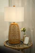 Load image into Gallery viewer, Rattan Table Lamp/Fabric shade with UL standard
